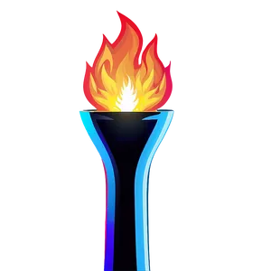 Olympic Torch Colorful Illustration Png 06272024 PNG image