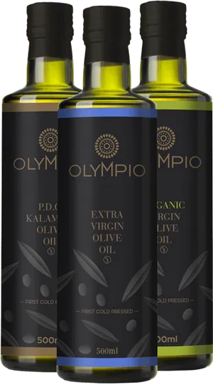 Olympio Extra Virgin Olive Oil Bottles PNG image