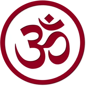 Om Symbol Redand White PNG image