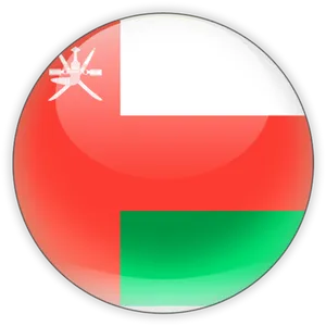 Oman Flag Button Graphic PNG image