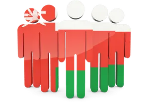 Oman Flag Color Abstract People PNG image