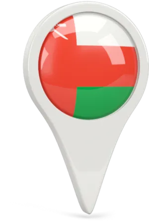 Oman Flag Map Pin PNG image
