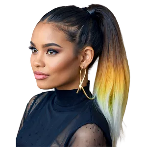 Ombre Ponytail Fashion PNG 06262024