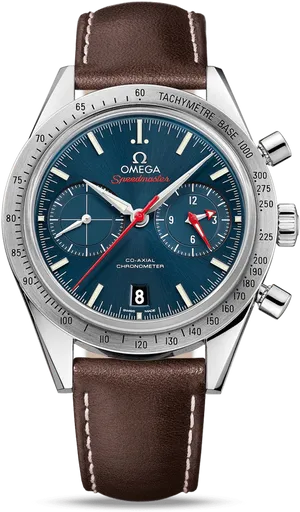 Omega Speedmaster Blue Dial Watch PNG