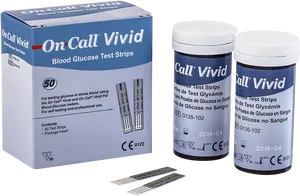 On Call Vivid Blood Glucose Test Strips Packaging PNG image