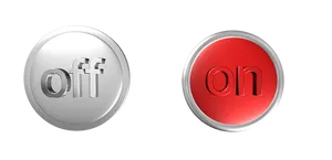 On Off Buttons3 D Render