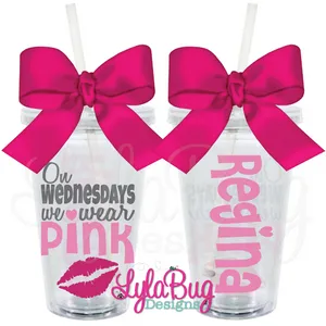 On Wednesdays We Wear Pink Tumblers PNG image
