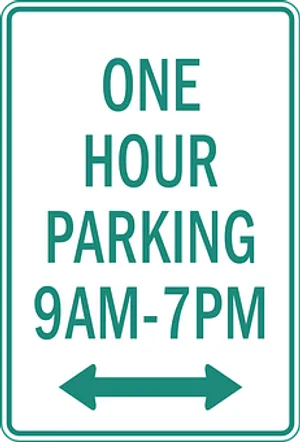 One Hour Parking Sign9 A M7 P M PNG image