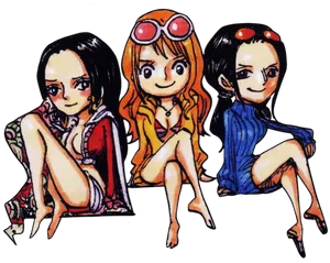 One Piece Female Characters Artwork PNG image