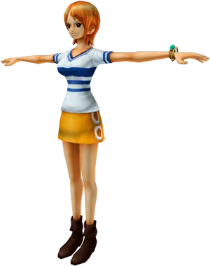 One Piece Nami Figure Render PNG image