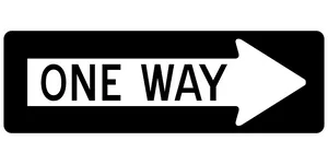 One Way Sign With Arrow