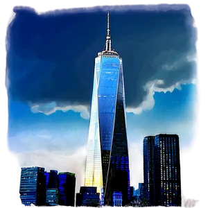 One World Trade Center Detailed Sketch Png 06252024 PNG image