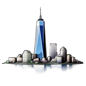 One World Trade Center Detailed Sketch PNG 06252024