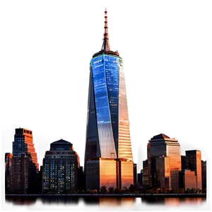 One World Trade Center Glowing Night Png 06252024 PNG image