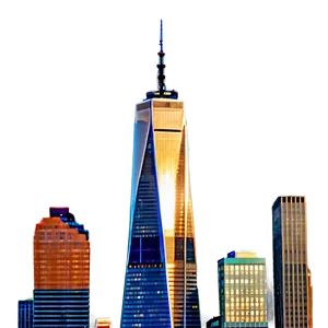 One World Trade Center Golden Hour PNG Ysk