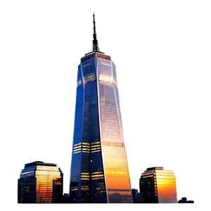 One World Trade Center Vibrant Sunset PNG 06252024