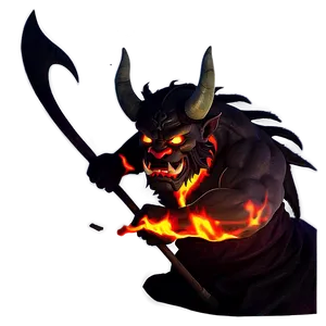 Oni With Flames Background PNG 06122024