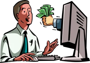 Online Business Transaction Illustration PNG
