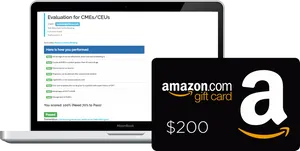 Online Certification Success Amazon Gift Card Reward PNG image