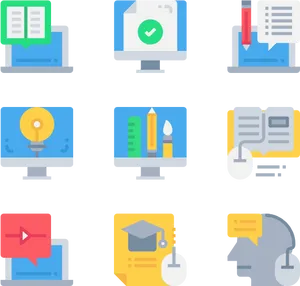 Online Education Icons Set