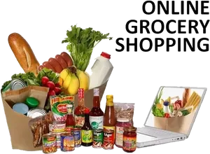 Online Grocery Shopping Concept PNG image