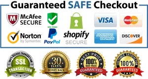 Online Payment Security Badgesand Guarantees PNG image