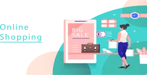 Online Shopping Big Sale Promotion PNG image