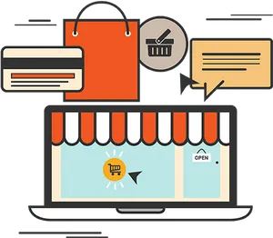 Online Shopping Concept Illustration PNG