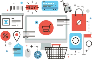 Online Shopping Elements Graphic PNG