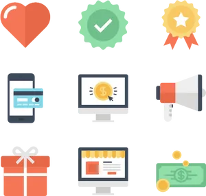 Online Shopping Elements Vector