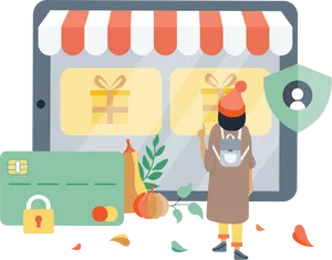 Online Shopping Experience Illustration
