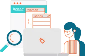 Online Shopping Experience Illustration PNG image