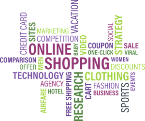 Online Shopping Keywords Cloud PNG image