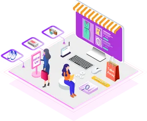 Online Shopping Platform Illustration PNG image