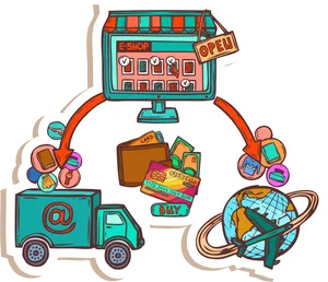 Online Shopping Process Illustration