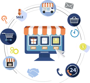 Online Shopping Process Infographic PNG image