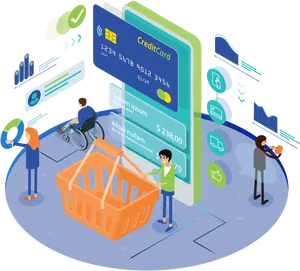 Online Shoppingand Payment Concept PNG
