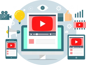 Online Video Content Marketing Concept PNG image