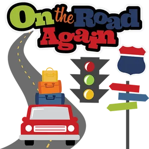 Onthe Road Again Travel Graphic PNG image