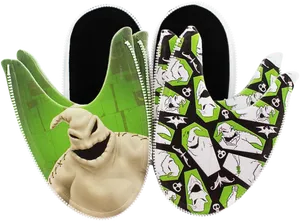 Oogie Boogie Collage Slippers PNG image