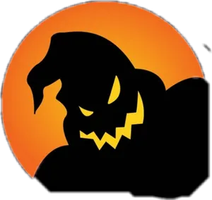 Oogie Boogie Silhouette Orange Background PNG image