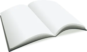 Open Blank Bookon Black Background