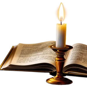 Open Book And Candle PNG Dyc33
