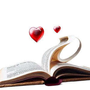 Open Book And Heart PNG Wmb