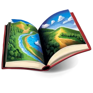 Open Book And Map PNG Yiv35