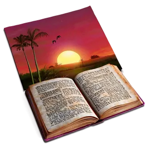 Open Book And Sunset PNG Lfi PNG