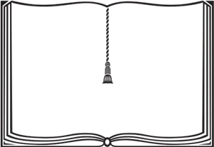 Open Book Black Border PNG image