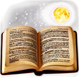 Open Book In Moonlight PNG Fwp27