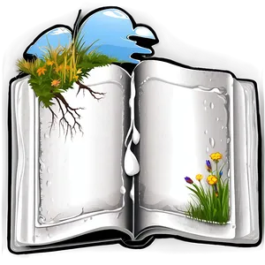 Open Book In Nature PNG Ohd74