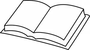 Open Book Lineart Illustration PNG image